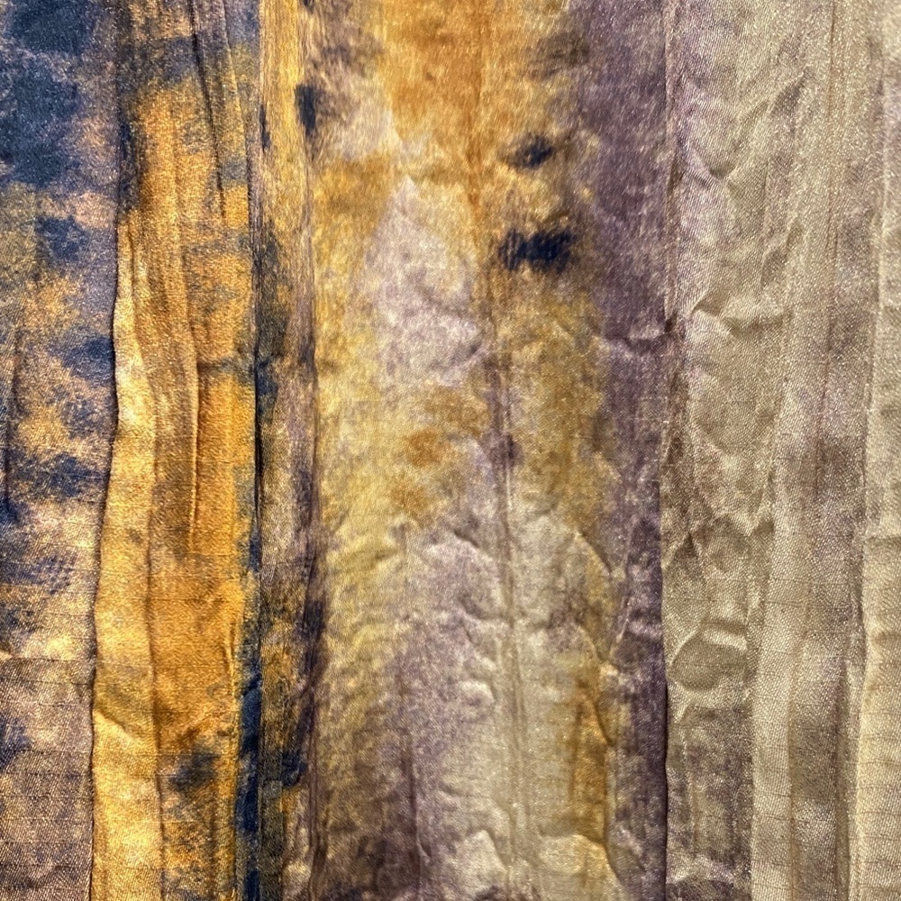 MNG Mango Exclusive Collection Skirt Maxi Watercolor Crinkle Pleated Medium - Picture 11 of 15